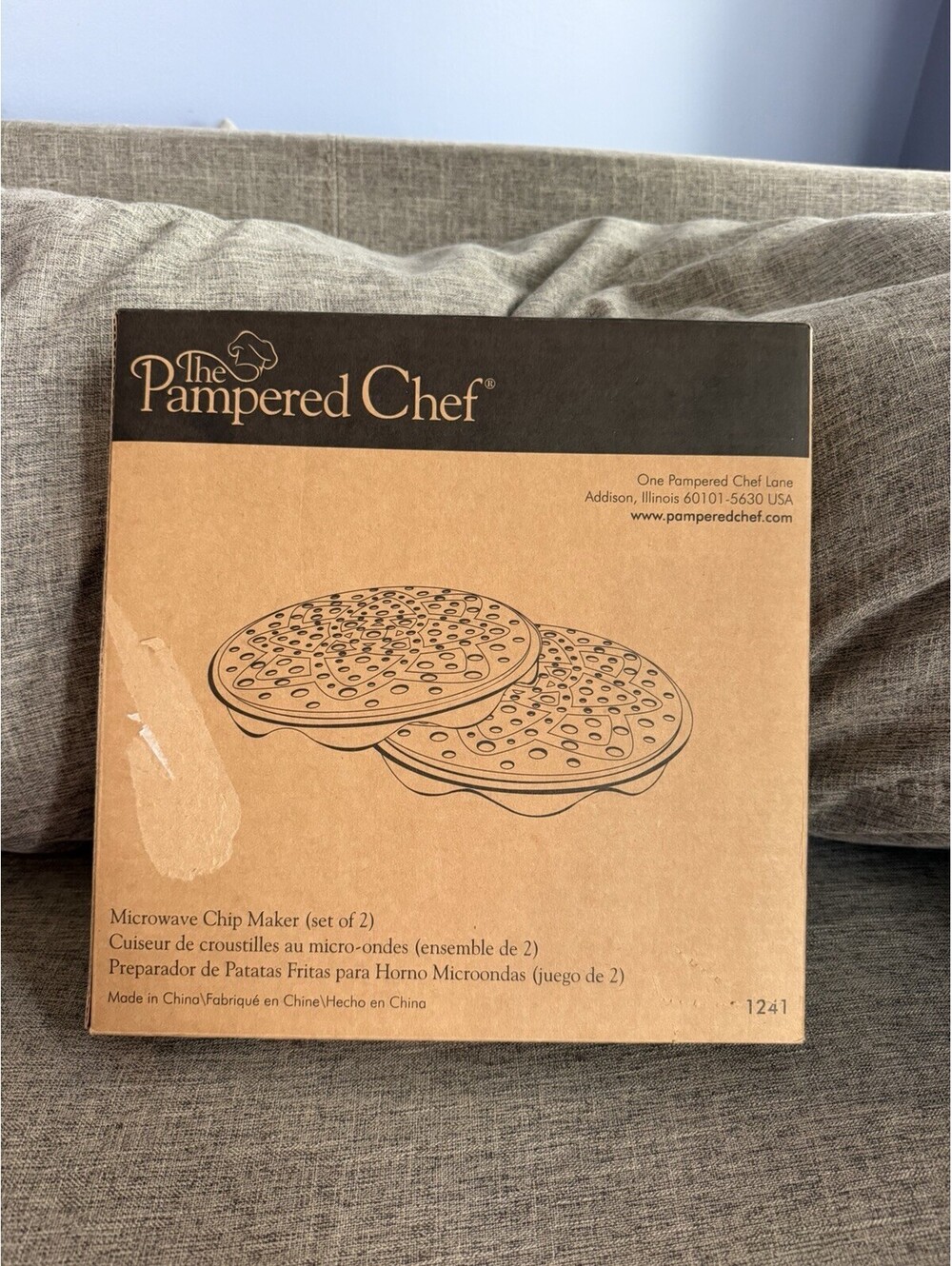 The Pampered Chef Microwave Chip Maker Set of 2 #1241 New Open Box